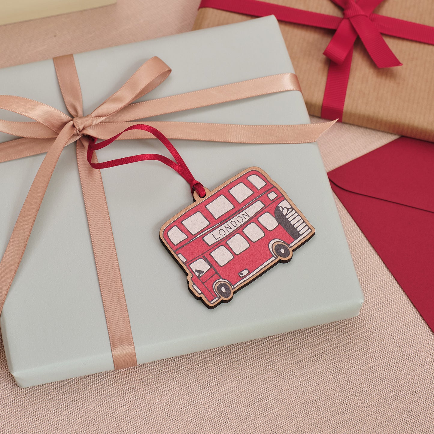 London Bus Wooden Decoration