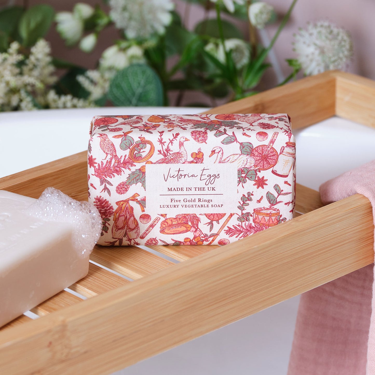 Five Gold Rings Luxury Christmas Soap - Cinnamon & Orange
