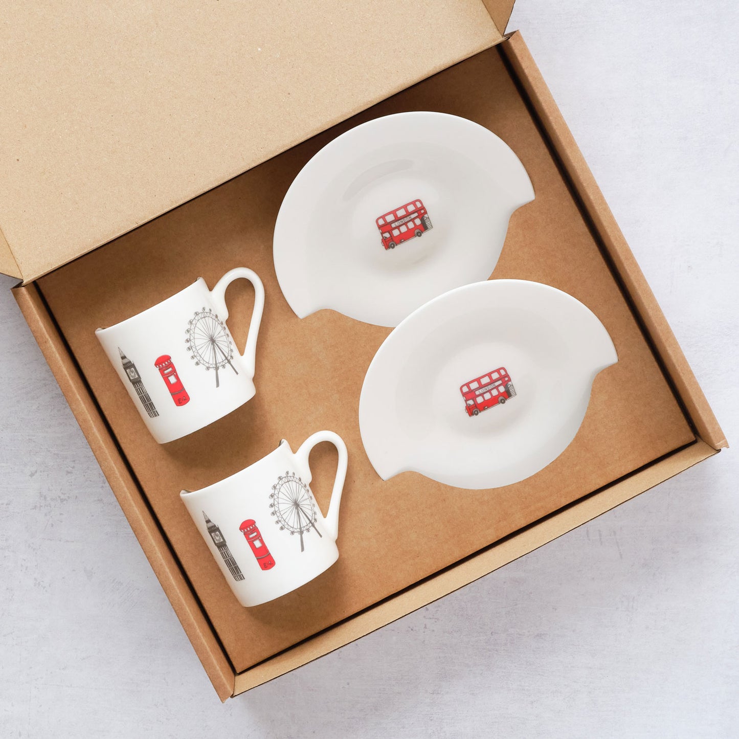 London Skyline - Boxed Set of 2 Espresso Cups and Saucers