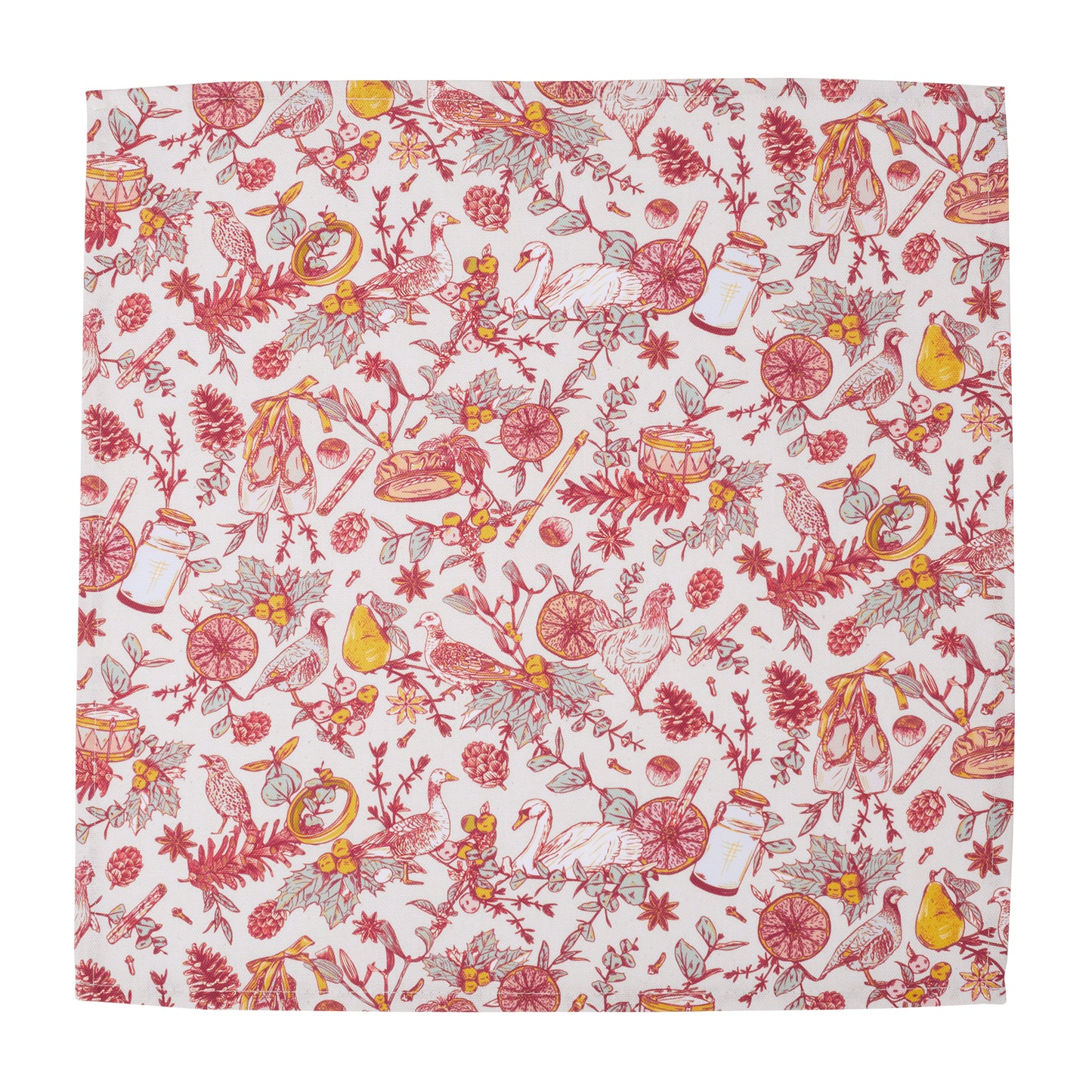 Twelve Days of Christmas Set of 4 Napkins