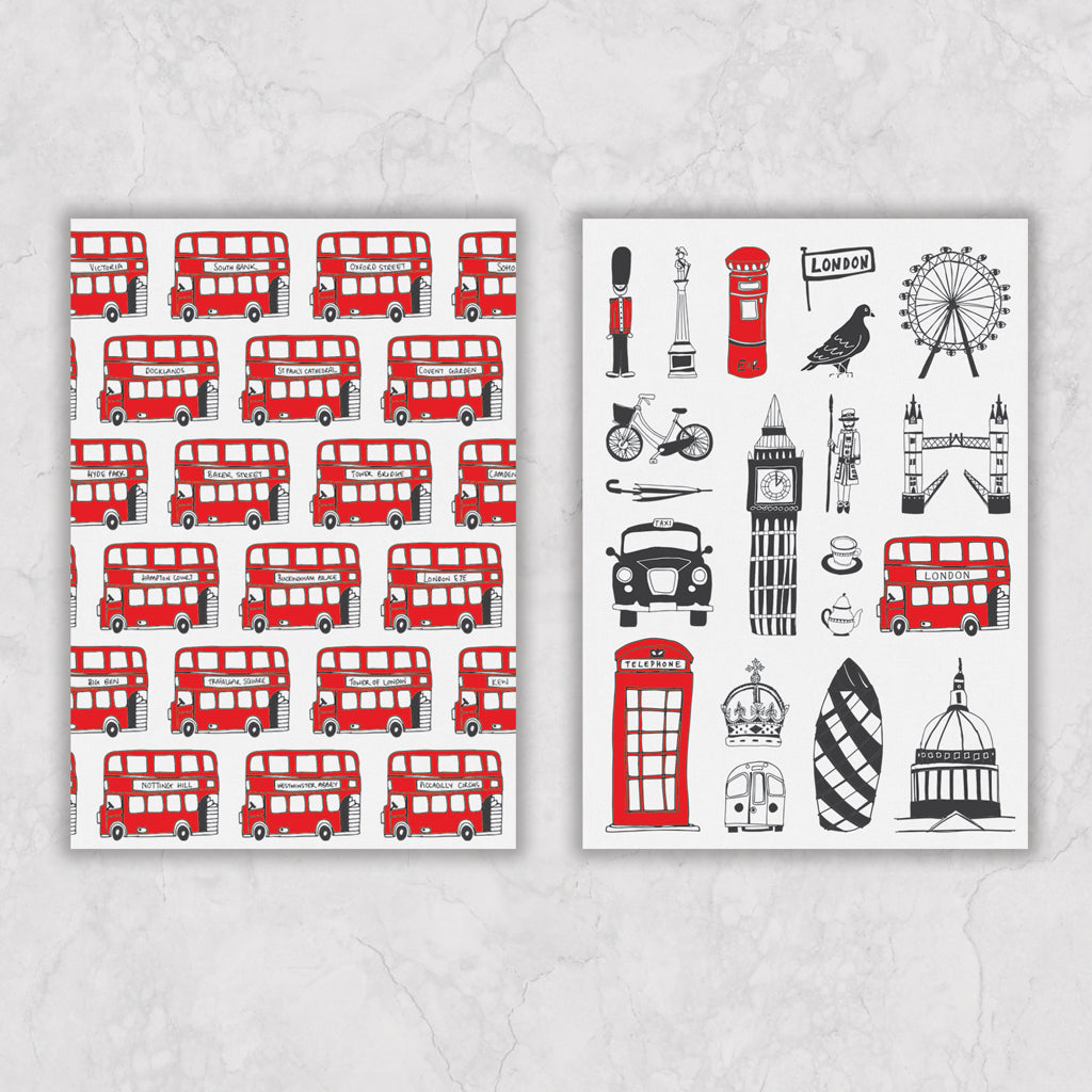 Set of Two London A5 Notebooks