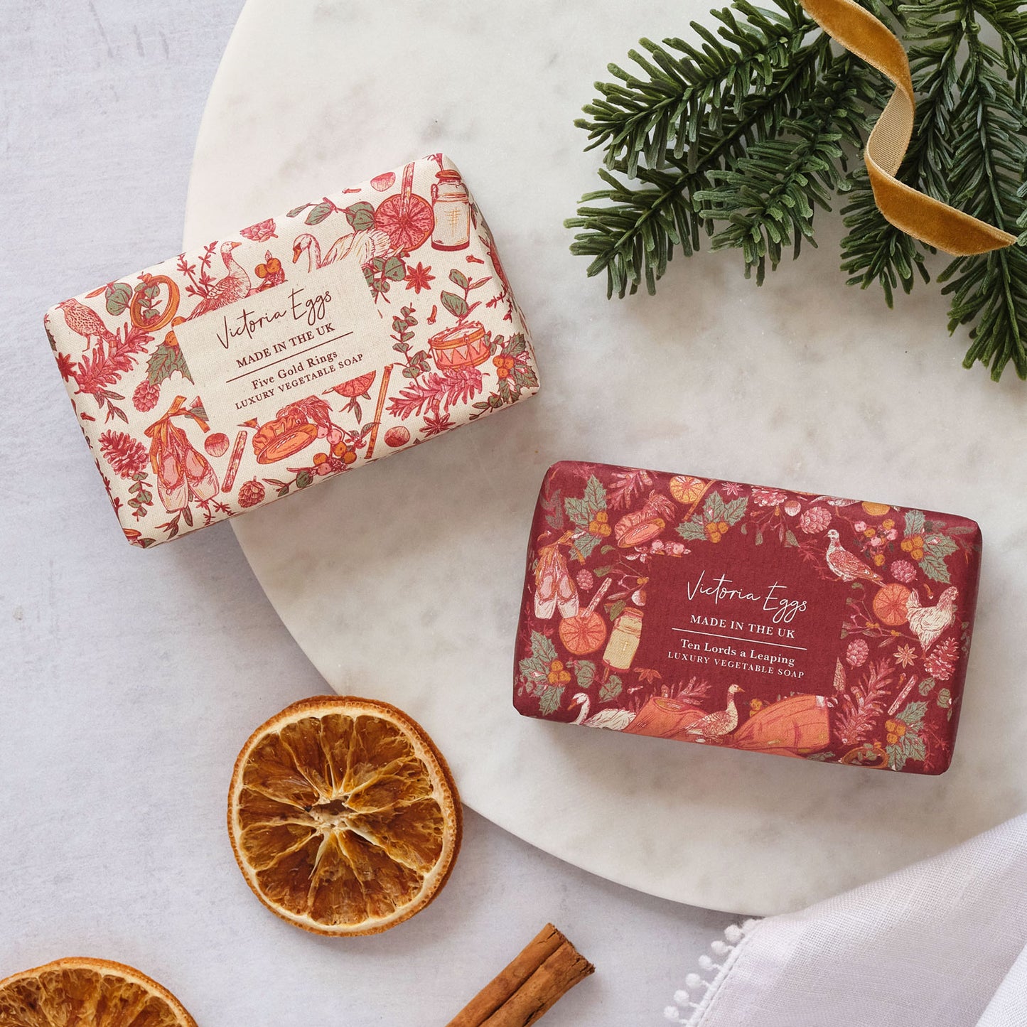 Five Gold Rings Luxury Christmas Soap - Cinnamon & Orange