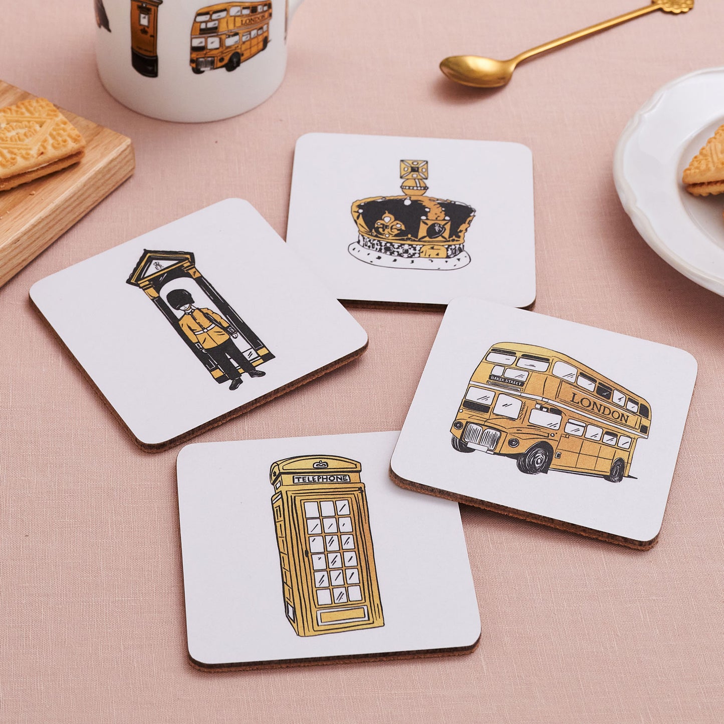 London Icons Set of 4 Coasters