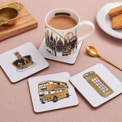 London Icons Set of 4 Coasters