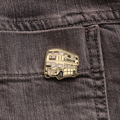 Gold London Bus Pin Badge