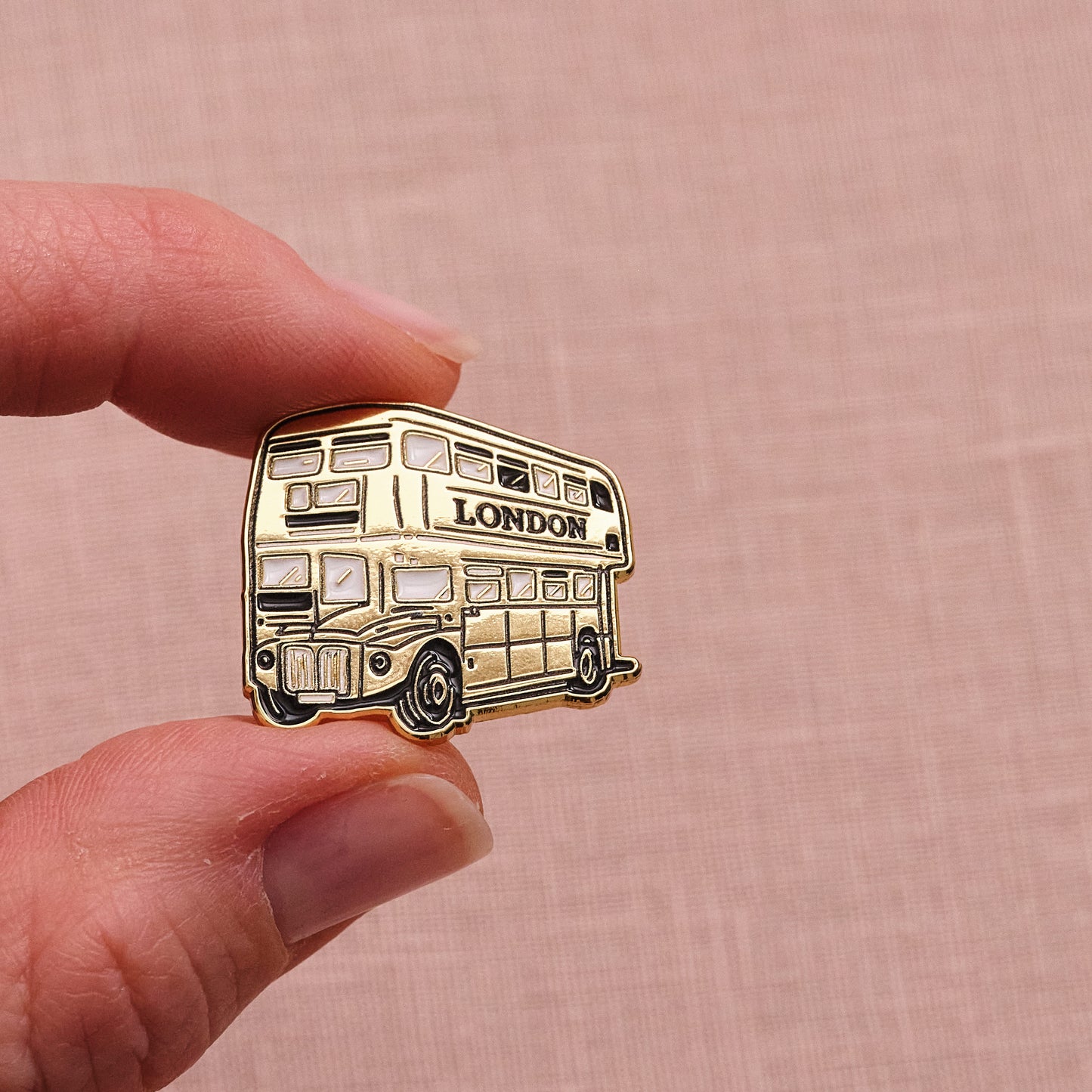 Gold London Bus Pin Badge
