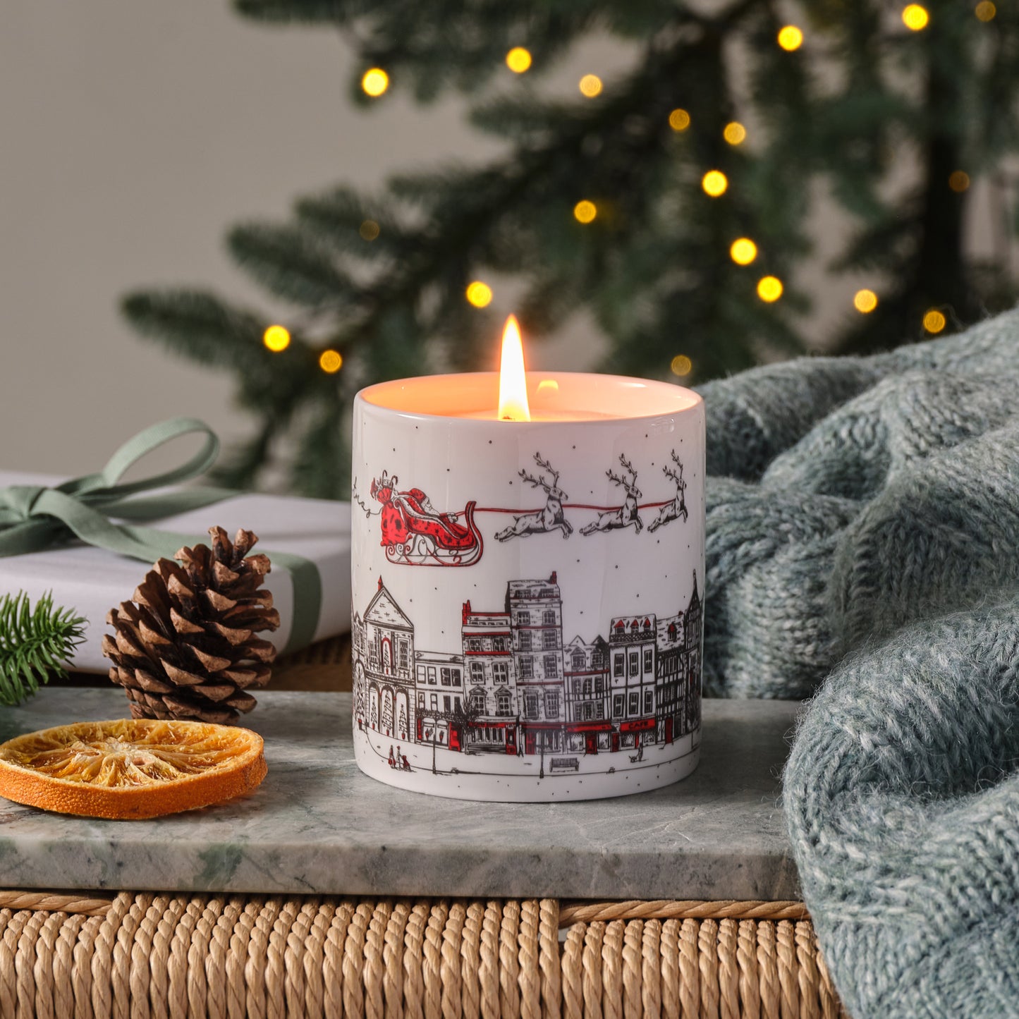 Santa's Sleigh Winter Forest Luxury Christmas Candle