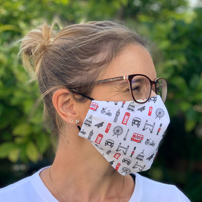 London Icons Fitted fabric Face Mask