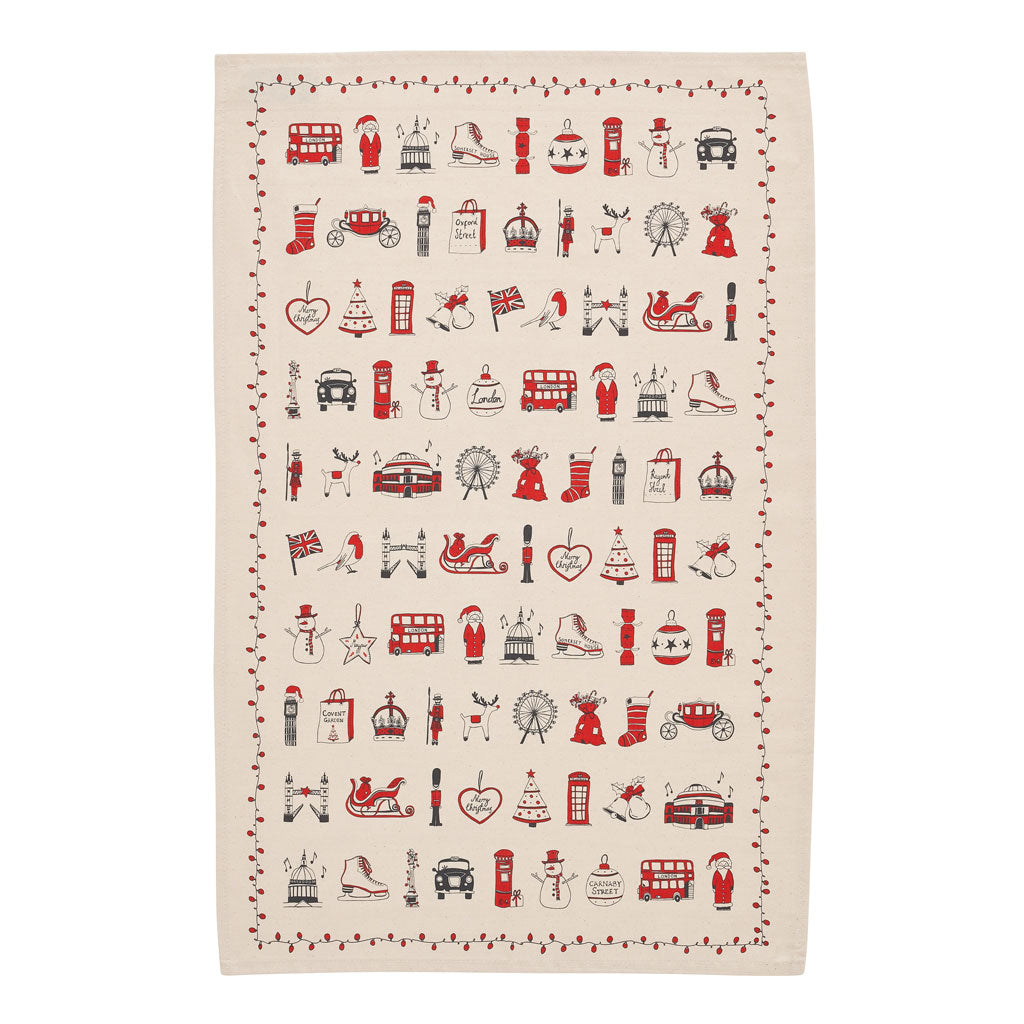 London Christmas Tea Towel