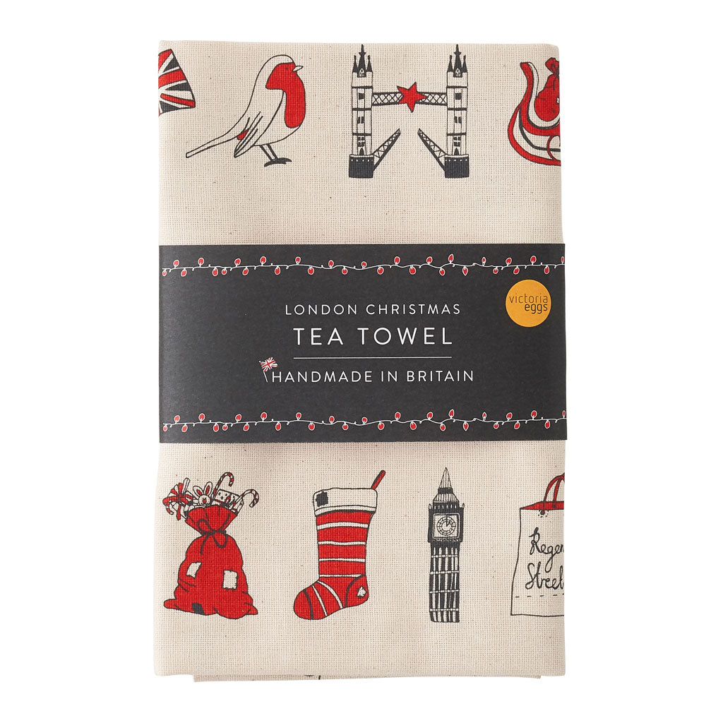 London Christmas Tea Towel