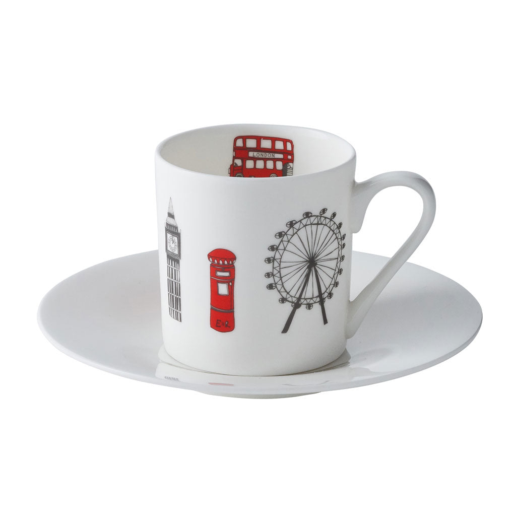 London Skyline - Boxed Set of 2 Espresso Cups and Saucers