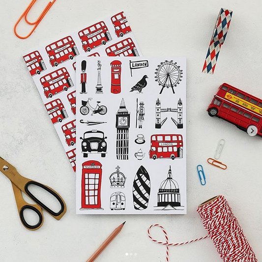 Set of Two London A5 Notebooks