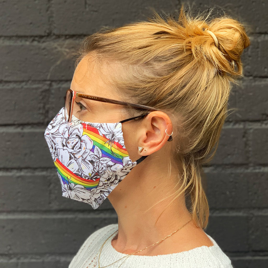 Rainbows and Roses Face Masks