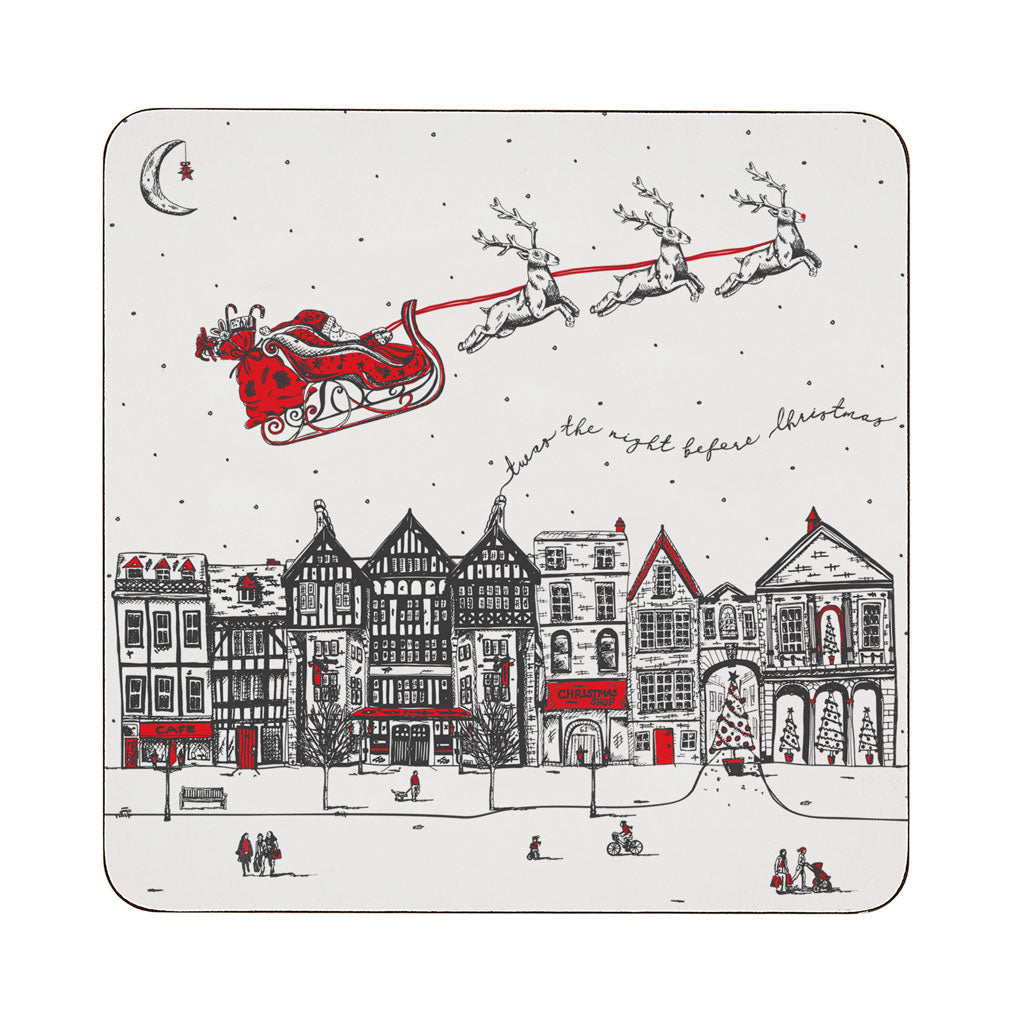 Santa's Sleigh Coaster - Set of 4