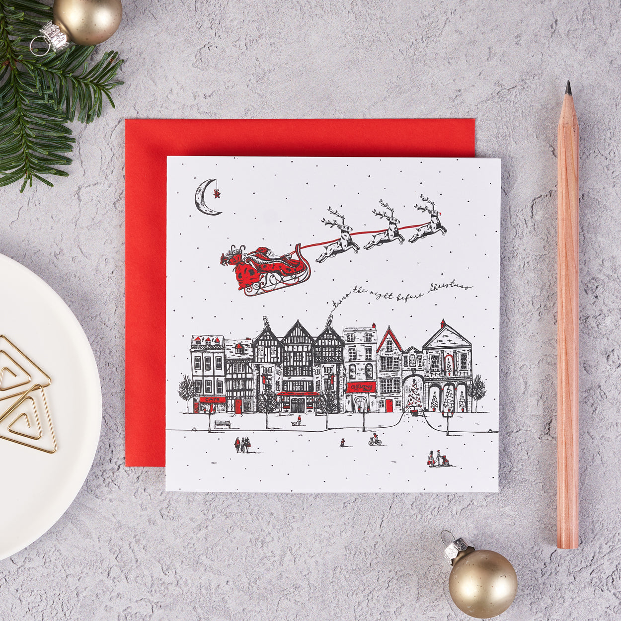 Santa's Sleigh Pack of 8 Christmas Cards