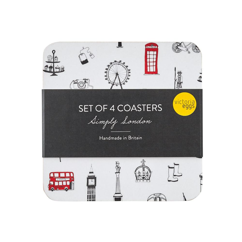 Simply London Charcoal Coaster - Set of 4