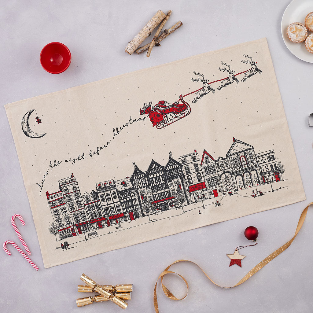 Santa's Sleigh Tea Towel