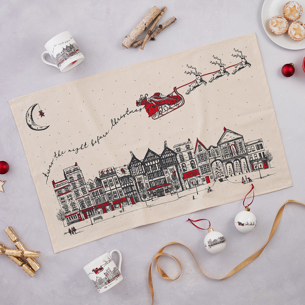 Santa's Sleigh Tea Towel