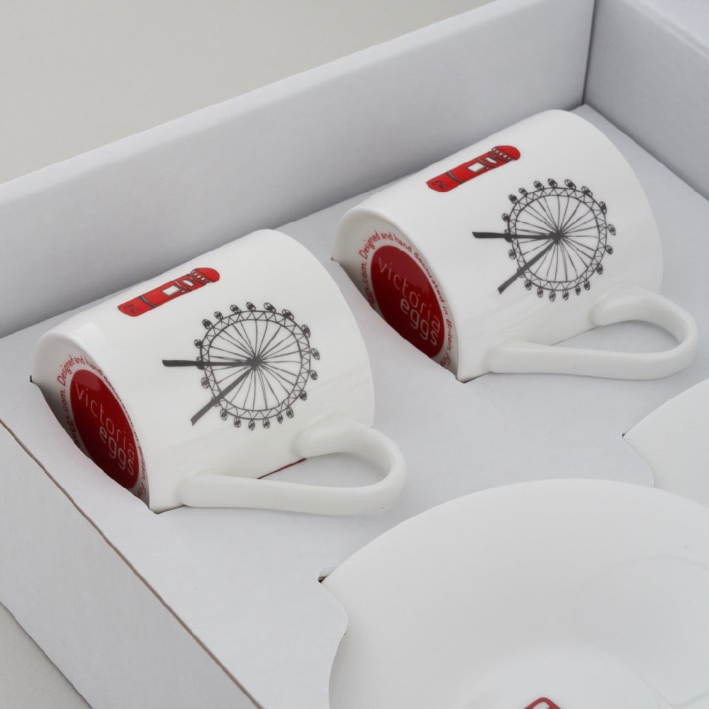 London Skyline - Boxed Set of 2 Espresso Cups and Saucers